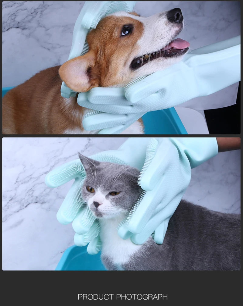 Pawfectly Super-Soft Silicone Grooming Gloves for Cats & Dogs 🐾🧤