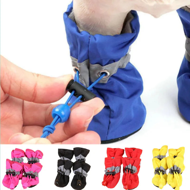 Pawfectly Waterproof Pet Boots — 4-Pack Anti-Slip Rain Shoes for Dogs & Cats 🐾☔