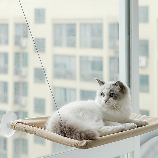 Pawfectly Aerial Cat Hammock — Sunny Window Nest for Cats & Kittens 🐾☀️