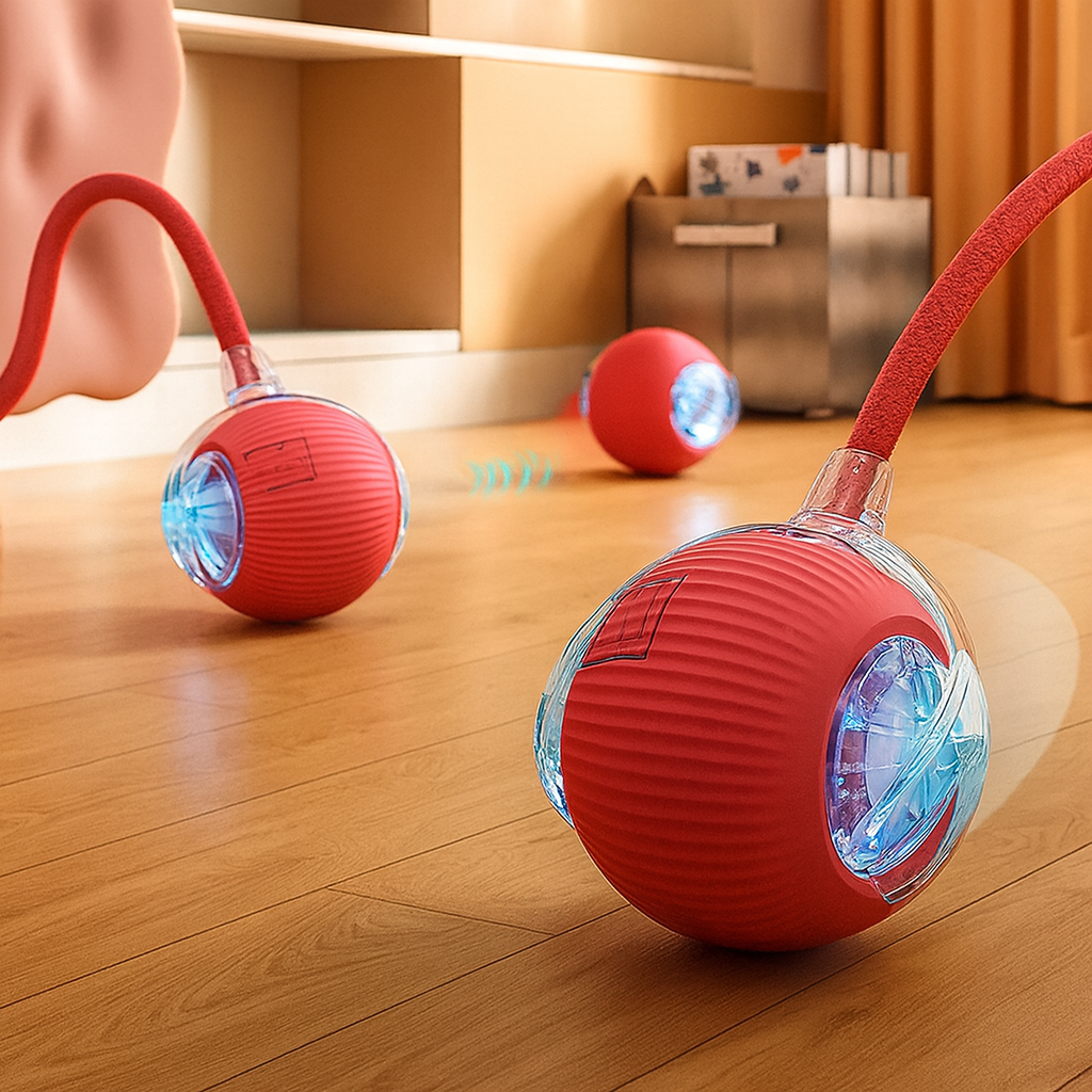 Pawfectly Smart Rolling Ball with Tail — Interactive Rechargeable Cat Toy 🐾🤖