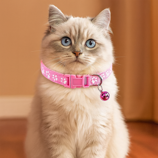 Pawfectly “Jingle &amp; Paws” Cat & Dog Collar with Bell – Multi-Colour Rope Design 🐾🔔