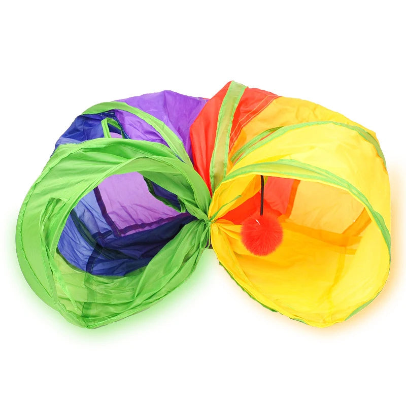 Pawfectly Collapsible Cat Tunnel Toy for Kitty & Puppy Play 🐾🏰