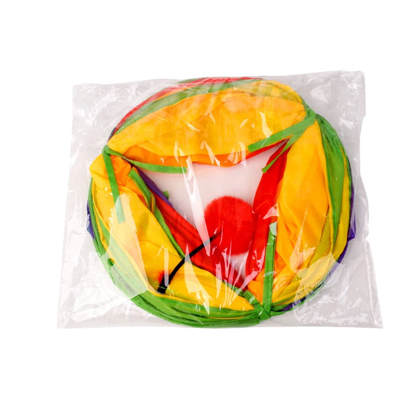 Pawfectly Collapsible Cat Tunnel Toy for Kitty & Puppy Play 🐾🏰