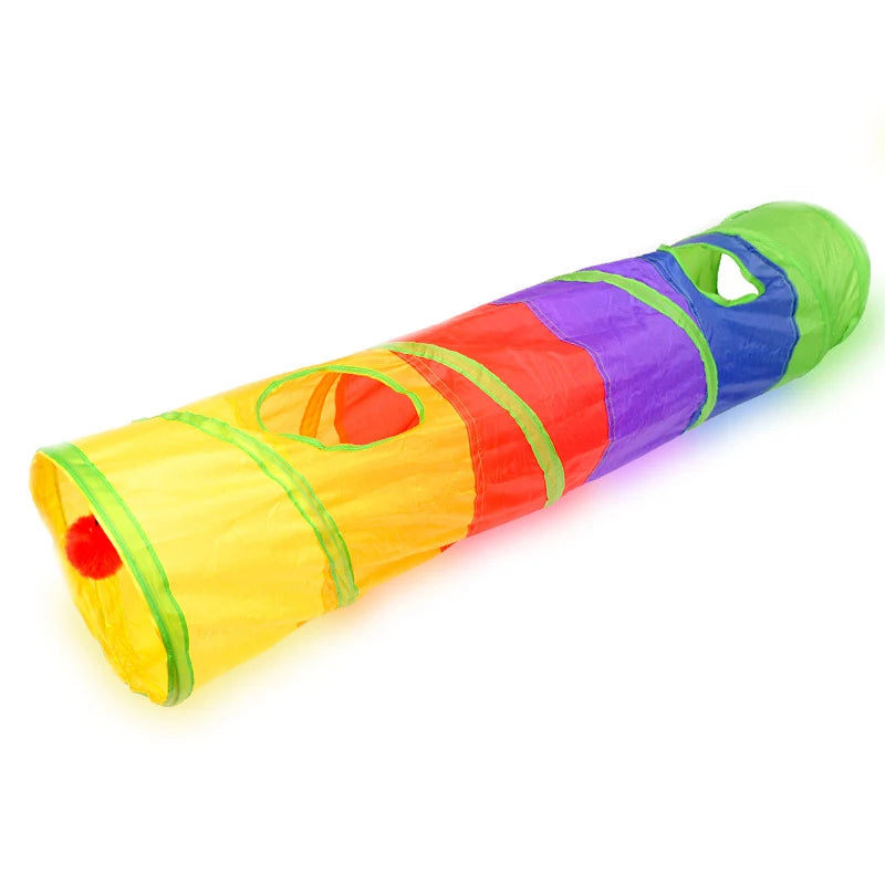 Pawfectly Collapsible Cat Tunnel Toy for Kitty & Puppy Play 🐾🏰