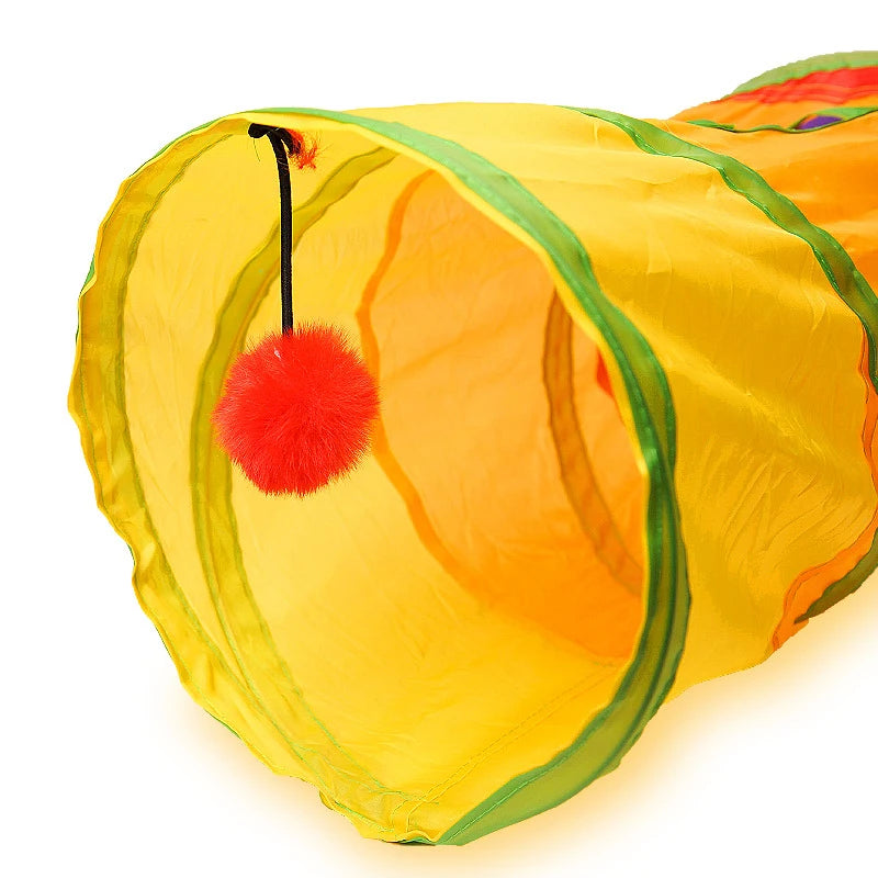 Pawfectly Collapsible Cat Tunnel Toy for Kitty & Puppy Play 🐾🏰