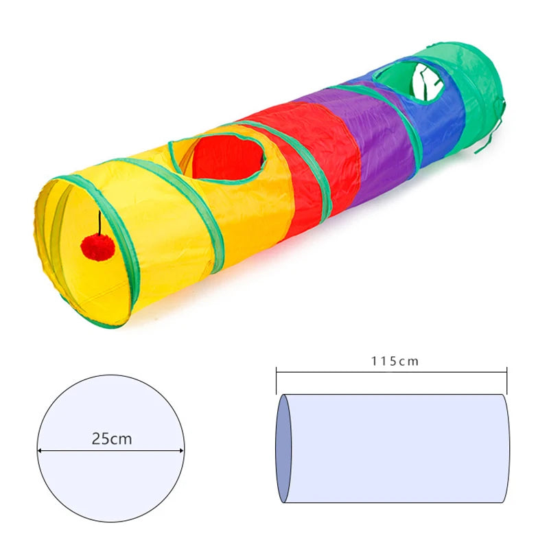 Pawfectly Collapsible Cat Tunnel Toy for Kitty & Puppy Play 🐾🏰