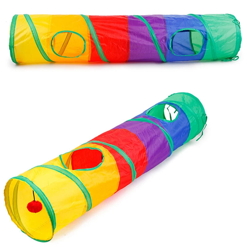 Pawfectly Collapsible Cat Tunnel Toy for Kitty & Puppy Play 🐾🏰