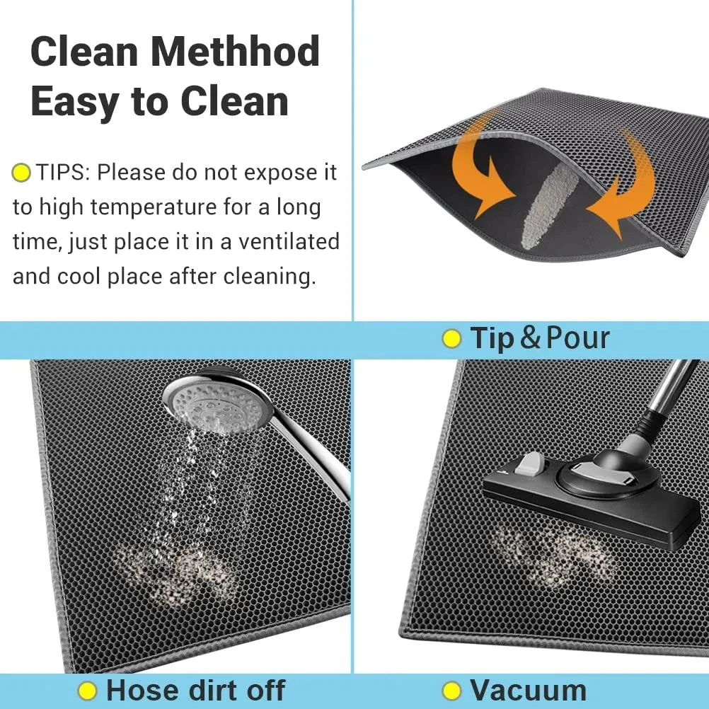 Pawfectly Double-Layer Waterproof Litter Mat with Bonus Non-Slip Pad Gift 🐾✨