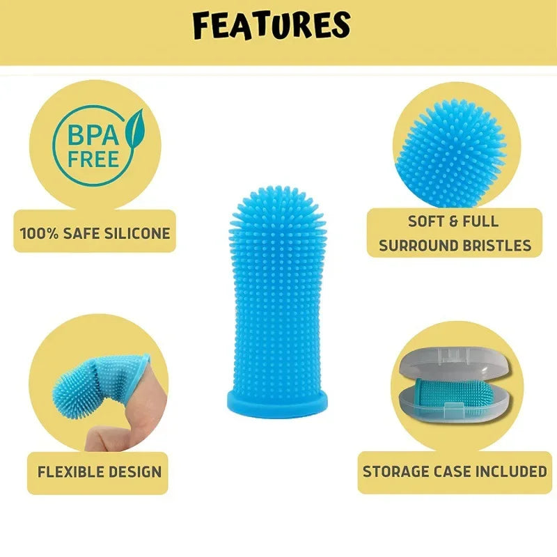 Pawfectly Super-Soft Silicone Finger Toothbrush for Cats & Small Dogs 🐾🦷