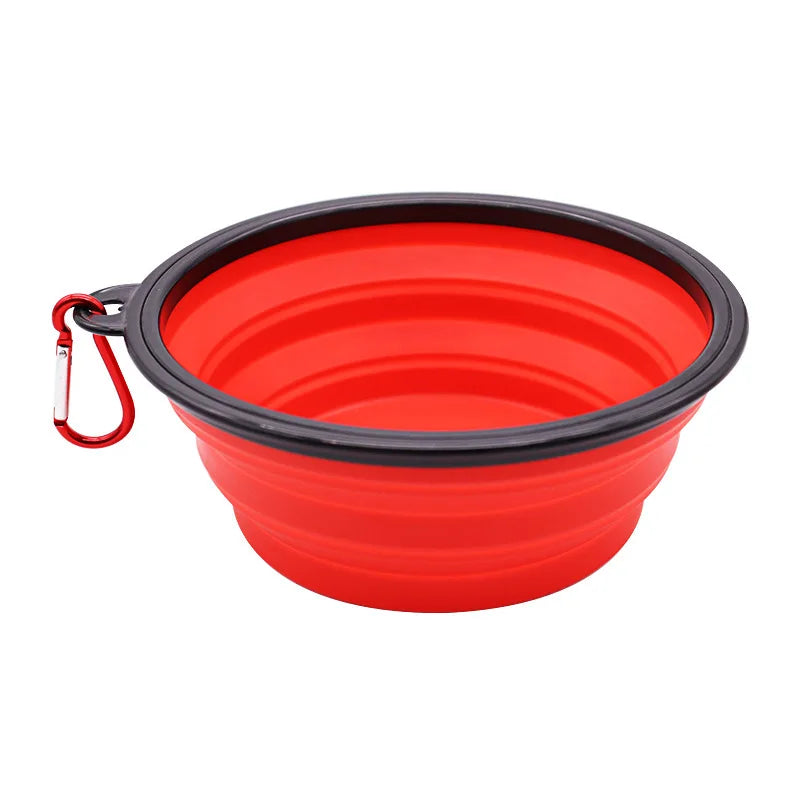 Pawfectly Foldable Silicone Travel Bowl with Carabiner – 2-in-1 Food & Water Dispenser 🐾🍽️