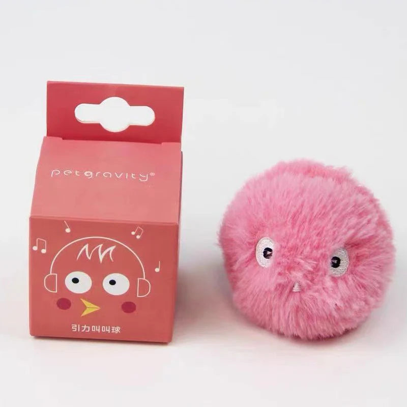 Pawfectly Interactive Catnip Squeaky Plush Ball Toy 🐾🔔
