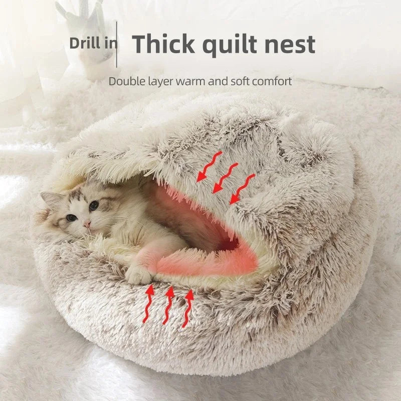 Pawfectly Autumn & Winter Plush Nest Bed 🐾❄️