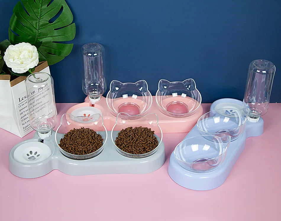 Pawfectly Elevated Double Feeding Bowls for Cats & Dogs 🐾🍽️