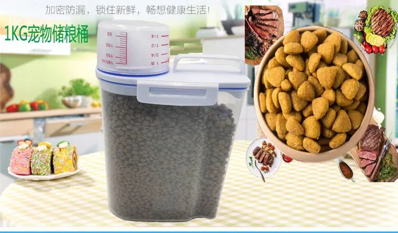 Pawfectly Moisture-Proof Pet Food Storage Pail with Measuring Cup 🐾🥣