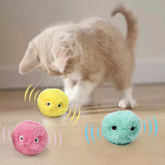 Pawfectly Interactive Catnip Squeaky Plush Ball Toy 🐾🔔