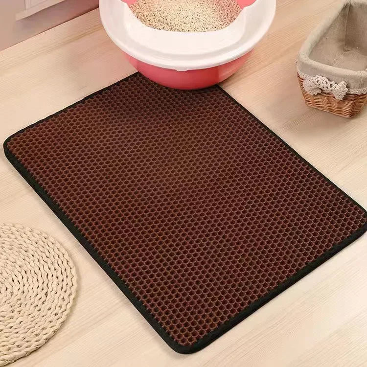 Pawfectly Double-Layer Waterproof Litter Mat with Bonus Non-Slip Pad Gift 🐾✨