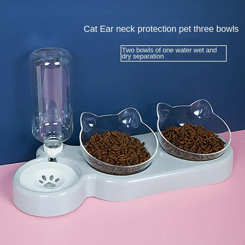 Pawfectly Elevated Double Feeding Bowls for Cats & Dogs 🐾🍽️