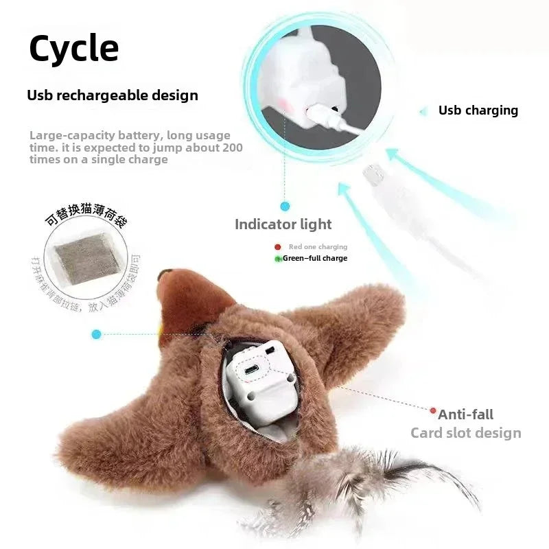 Pawfectly Electric Catnip Pat Bird Interactive Toy for Cats & Dogs 🐾🐦