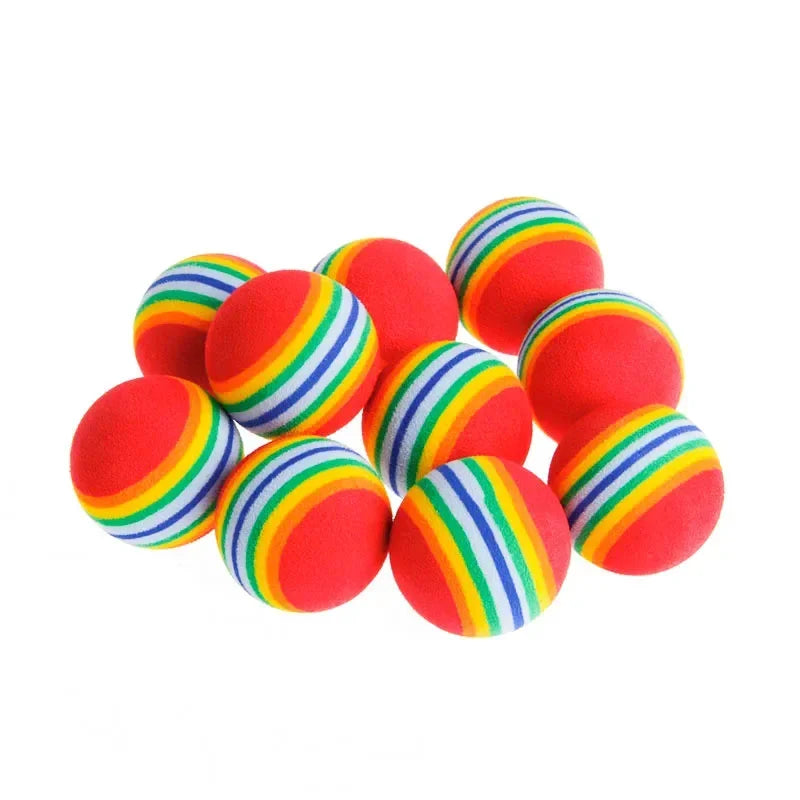 Pawfectly Rainbow Interactives – 10 PCS Play & Chew Training Balls for Cats & Dogs 🐾🌈