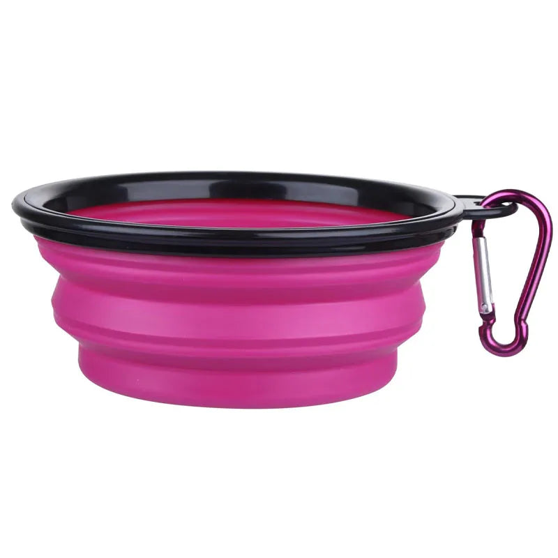 Pawfectly Foldable Silicone Travel Bowl with Carabiner – 2-in-1 Food & Water Dispenser 🐾🍽️