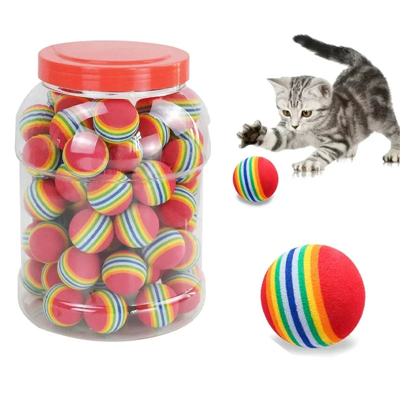 Pawfectly Rainbow Interactives – 10 PCS Play & Chew Training Balls for Cats & Dogs 🐾🌈