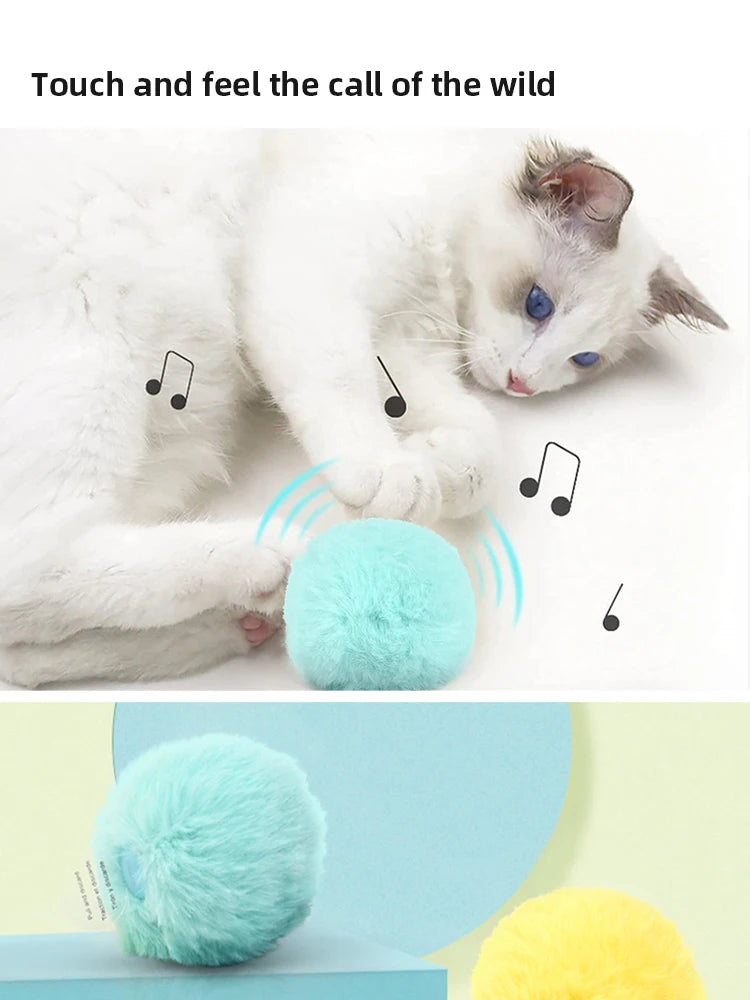 Pawfectly Interactive Catnip Squeaky Plush Ball Toy 🐾🔔