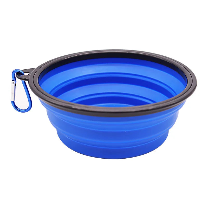 Pawfectly Foldable Silicone Travel Bowl with Carabiner – 2-in-1 Food & Water Dispenser 🐾🍽️
