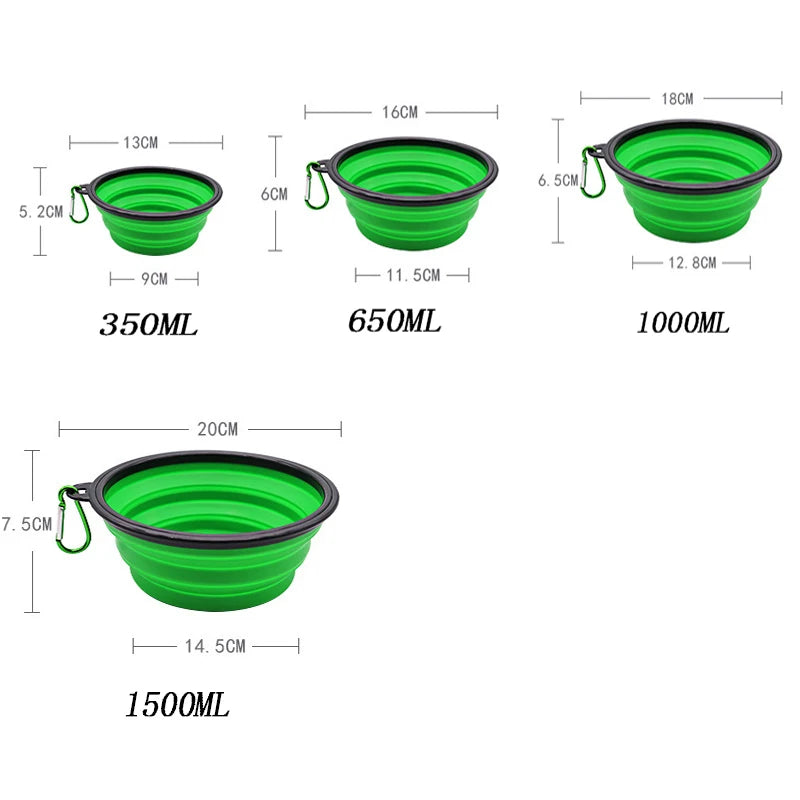 Pawfectly Foldable Silicone Travel Bowl with Carabiner – 2-in-1 Food & Water Dispenser 🐾🍽️