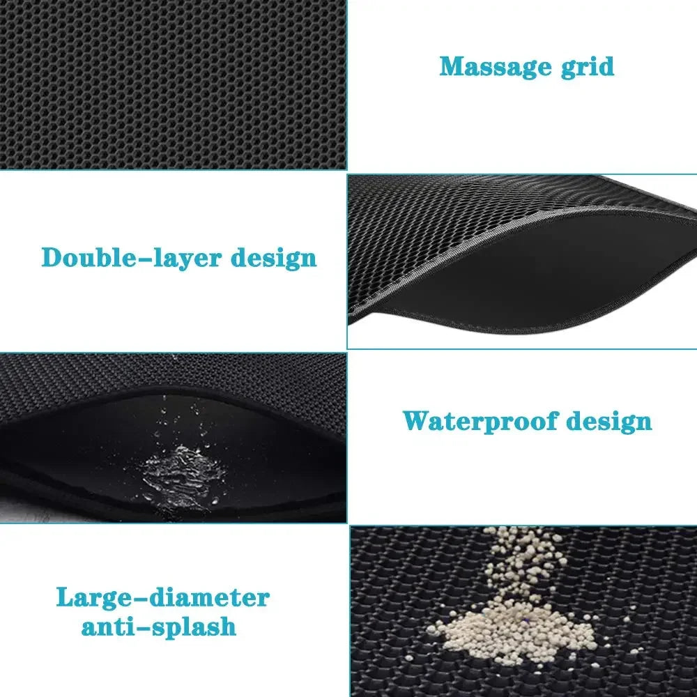 Pawfectly Double-Layer Waterproof Litter Mat with Bonus Non-Slip Pad Gift 🐾✨
