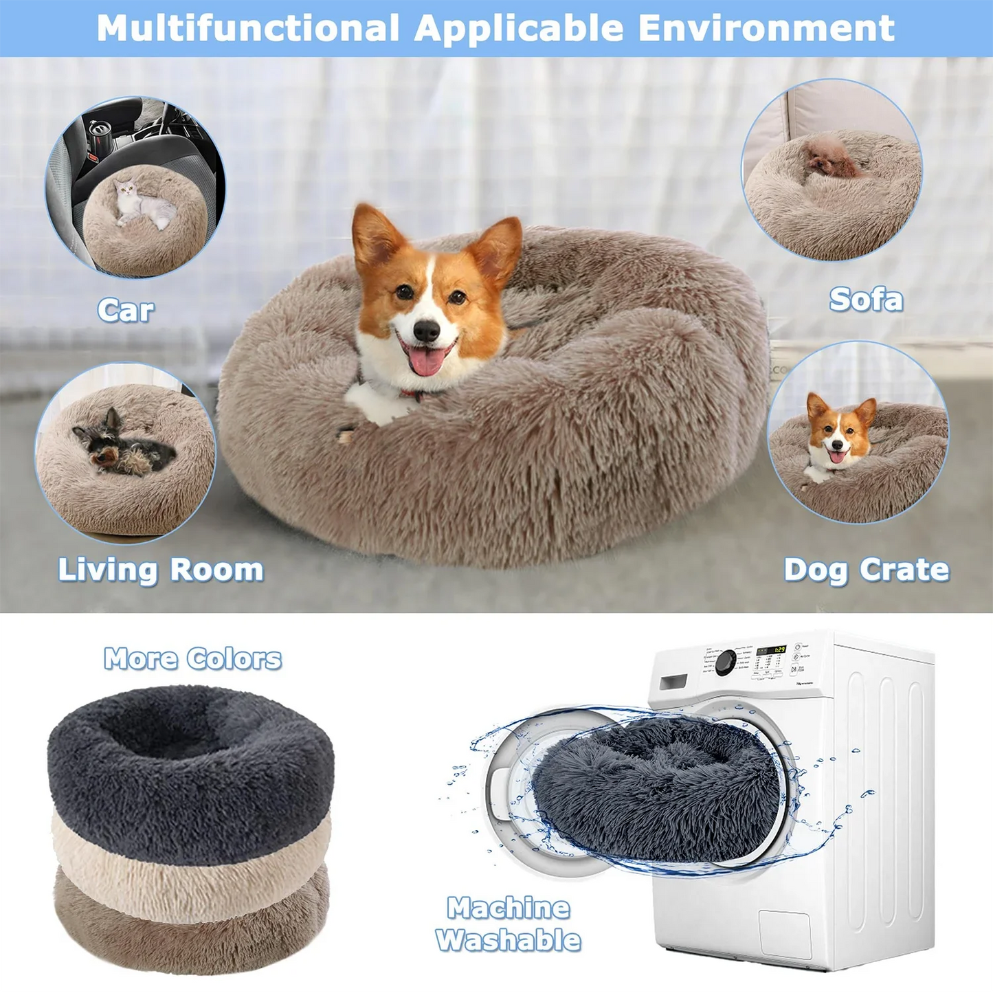 Pawfectly Super-Soft Plush Donut Bed for Cats & Small Dogs 🐾🛌