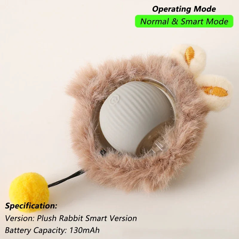 Pawfectly Smart Rolling Ball with Tail — Interactive Rechargeable Cat Toy 🐾🤖
