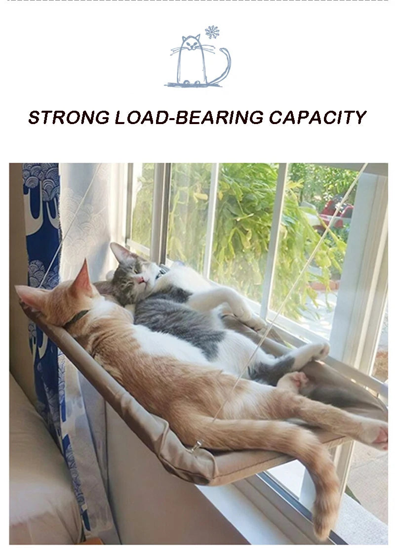 Pawfectly Aerial Cat Hammock — Sunny Window Nest for Cats & Kittens 🐾☀️