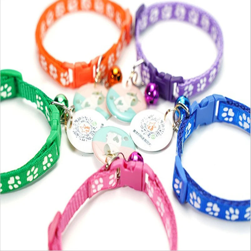 Pawfectly “Jingle &amp; Paws” Cat & Dog Collar with Bell – Multi-Colour Rope Design 🐾🔔