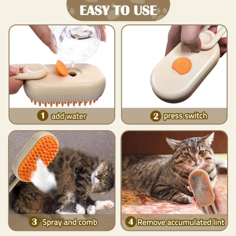 Pawfectly 3-in-1 Steam Spray Massage Comb for Pets 🐾🌿