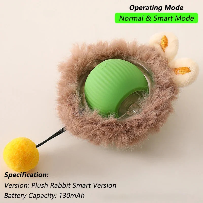 Pawfectly Smart Rolling Ball with Tail — Interactive Rechargeable Cat Toy 🐾🤖