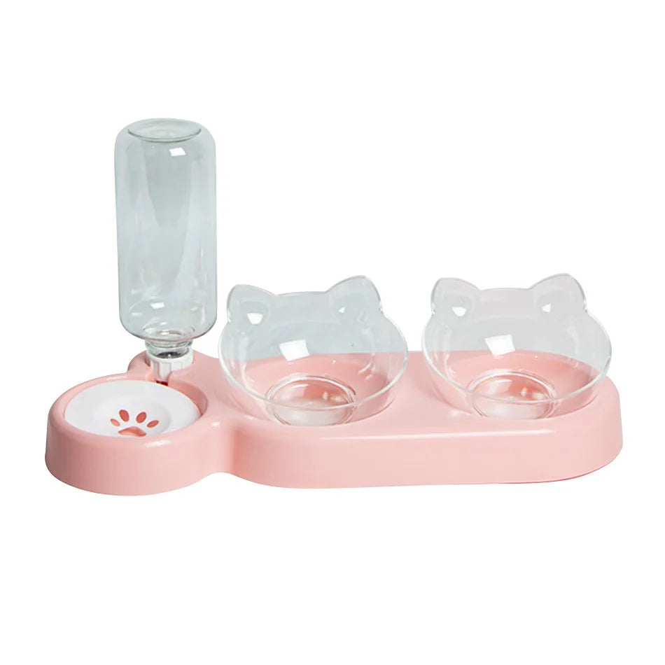 Pawfectly Elevated Double Feeding Bowls for Cats & Dogs 🐾🍽️