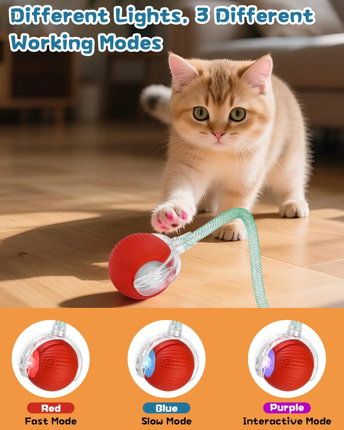 Pawfectly Smart Rolling Ball with Tail — Interactive Rechargeable Cat Toy 🐾🤖