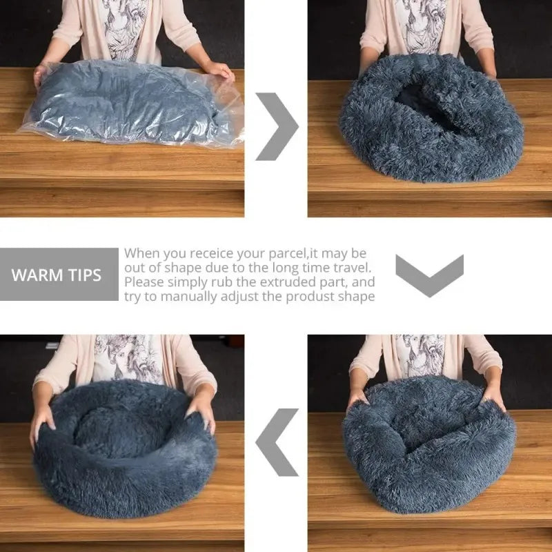 Pawfectly Super-Soft Plush Donut Bed for Cats & Small Dogs 🐾🛌