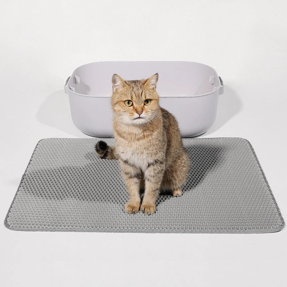 Pawfectly Waterproof Double-Layer Litter Mat for Cats & Dogs 🐾✨