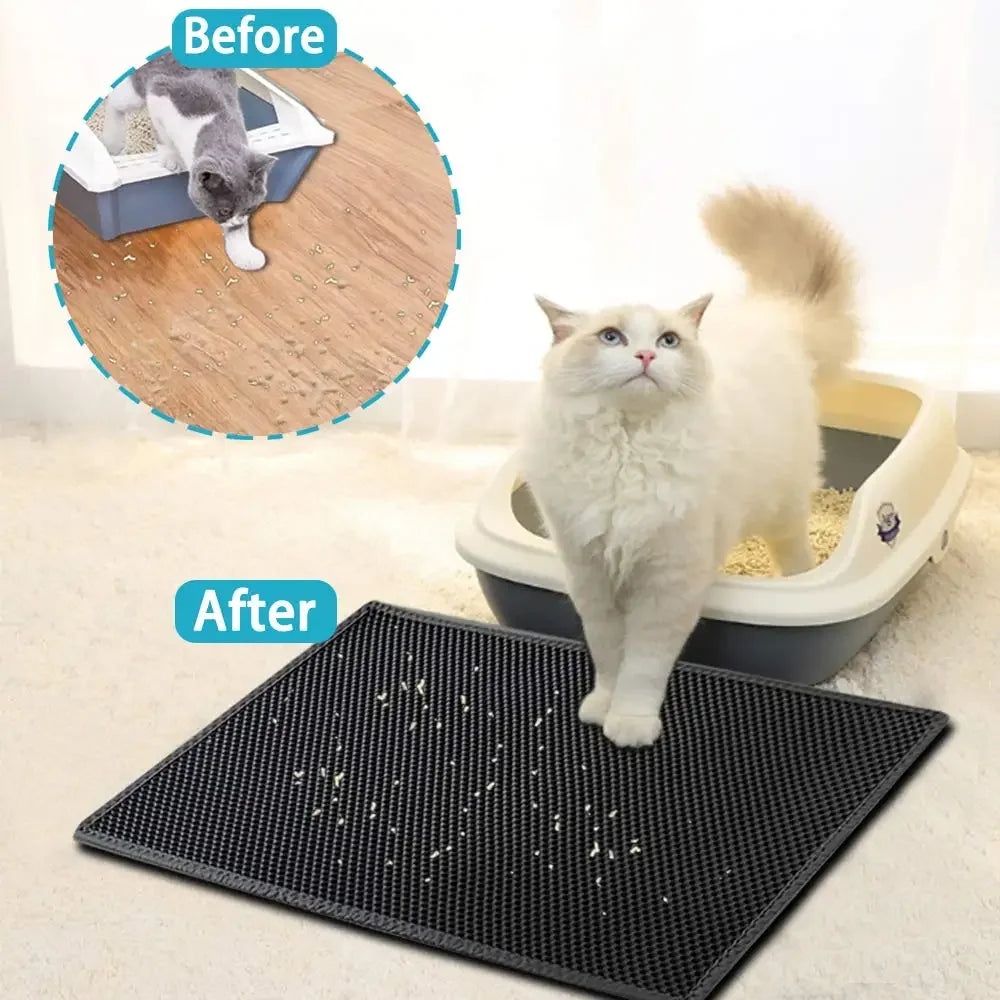 Pawfectly Double-Layer Waterproof Litter Mat with Bonus Non-Slip Pad Gift 🐾✨