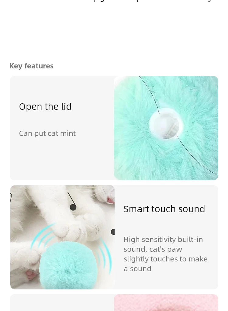Pawfectly Interactive Catnip Squeaky Plush Ball Toy 🐾🔔