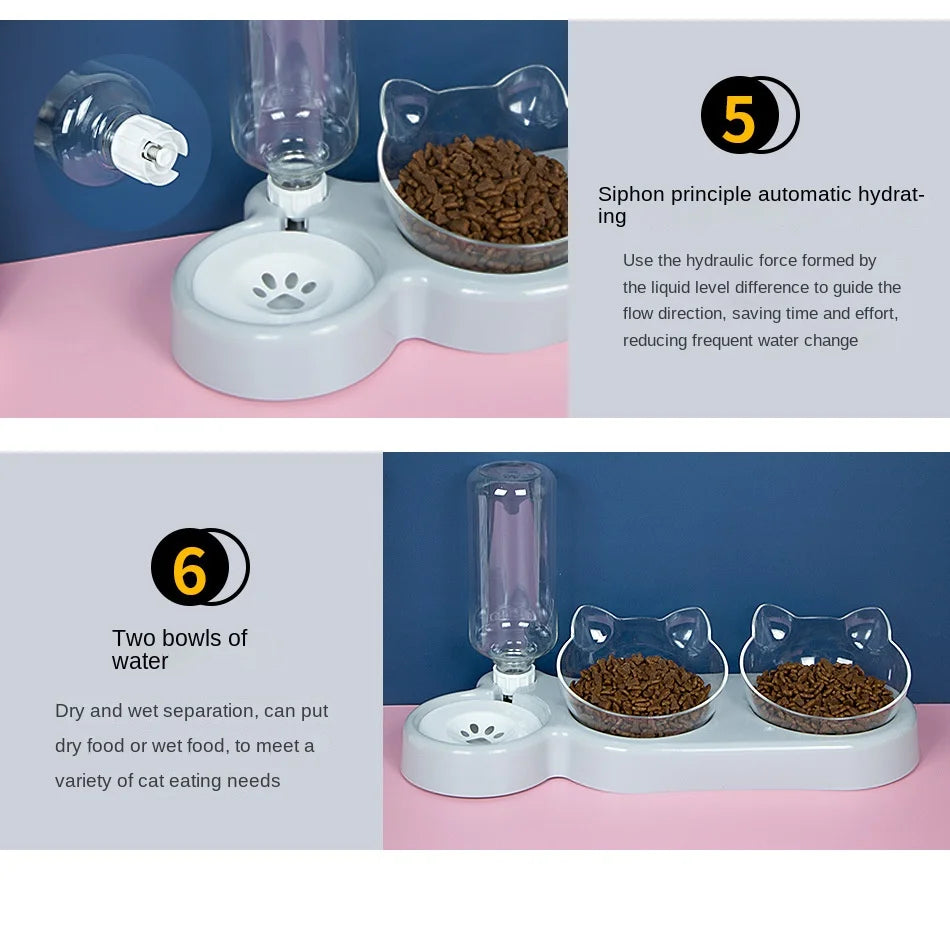 Pawfectly Elevated Double Feeding Bowls for Cats & Dogs 🐾🍽️