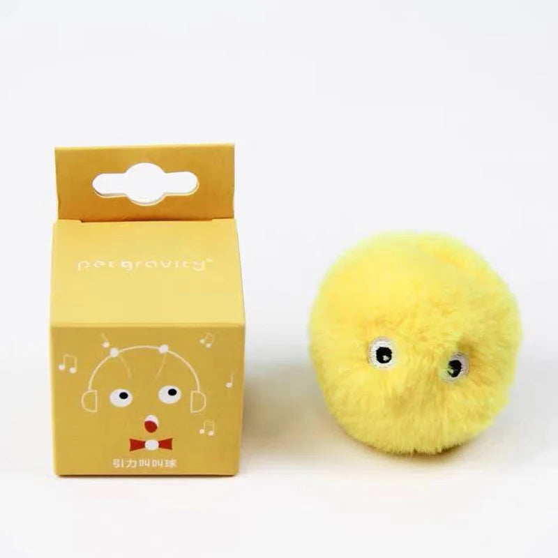 Pawfectly Interactive Catnip Squeaky Plush Ball Toy 🐾🔔