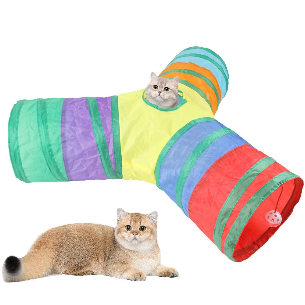 Pawfectly Collapsible Cat Tunnel Toy for Kitty & Puppy Play 🐾🏰