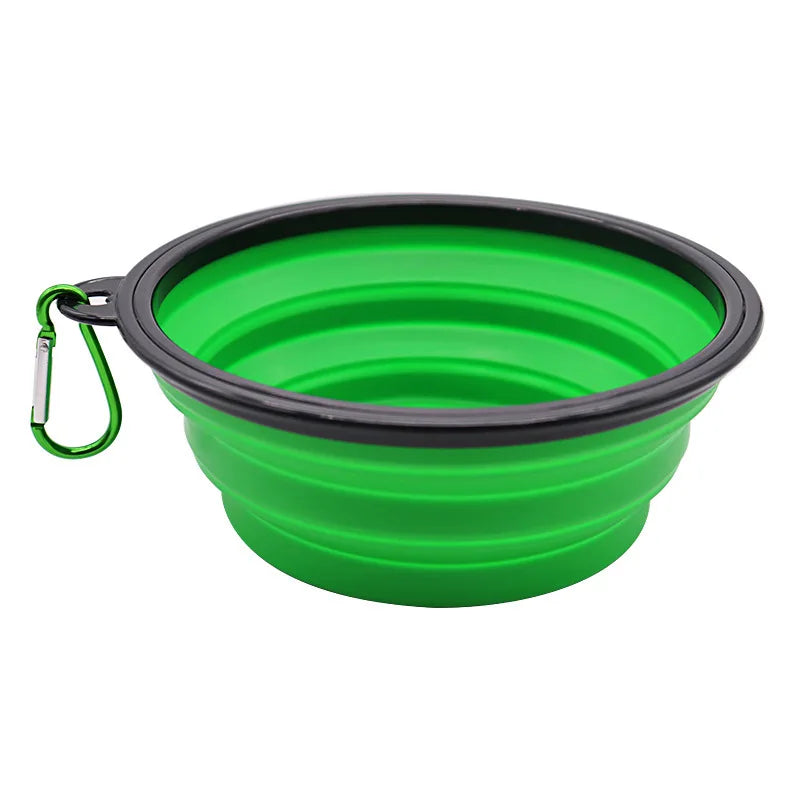 Pawfectly Foldable Silicone Travel Bowl with Carabiner – 2-in-1 Food & Water Dispenser 🐾🍽️