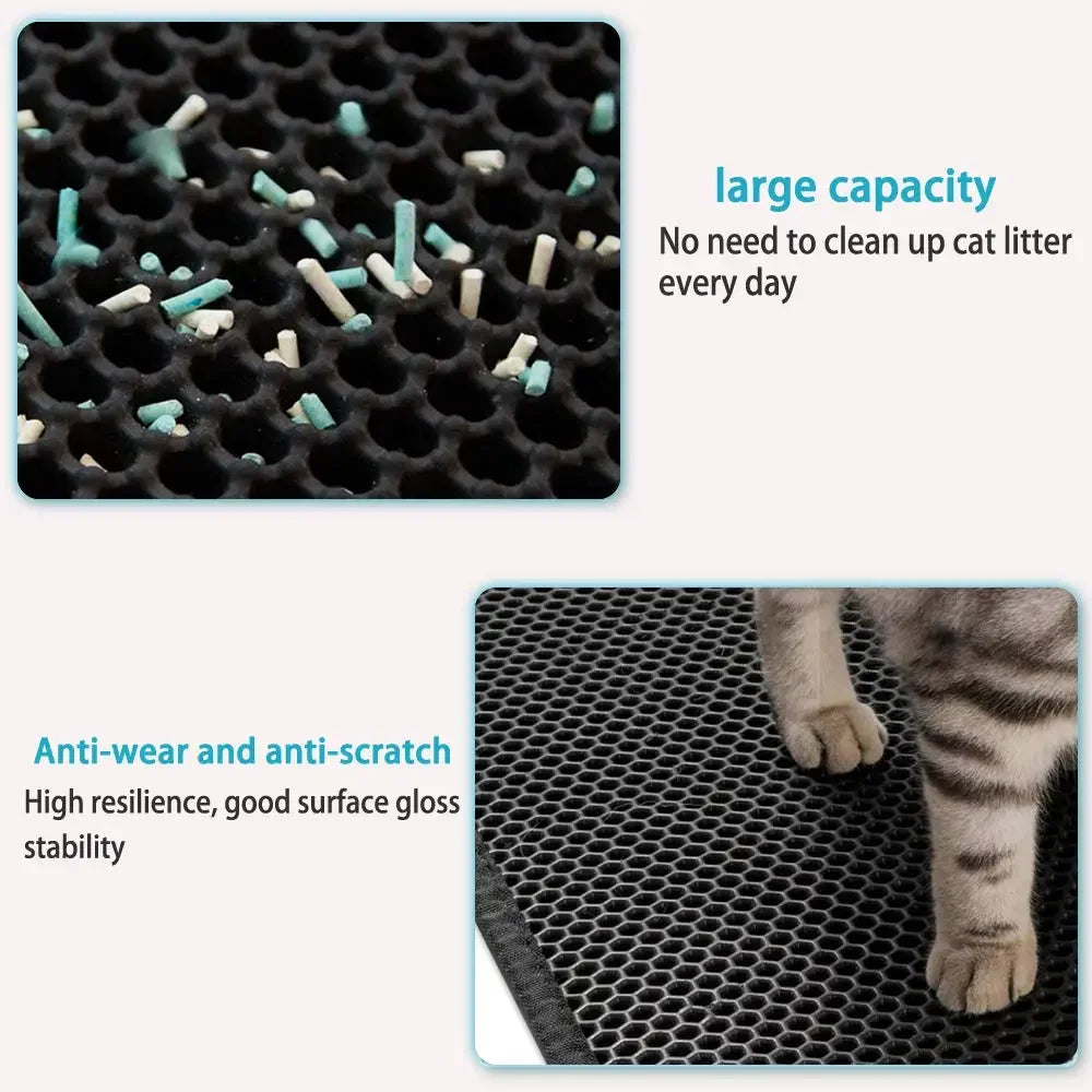 Pawfectly Double-Layer Waterproof Litter Mat with Bonus Non-Slip Pad Gift 🐾✨