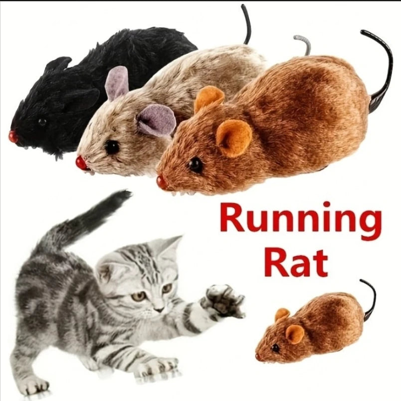 Pawfectly Lifelike Plush Running Mouse Toy for Cats & Dogs 🐾🐭