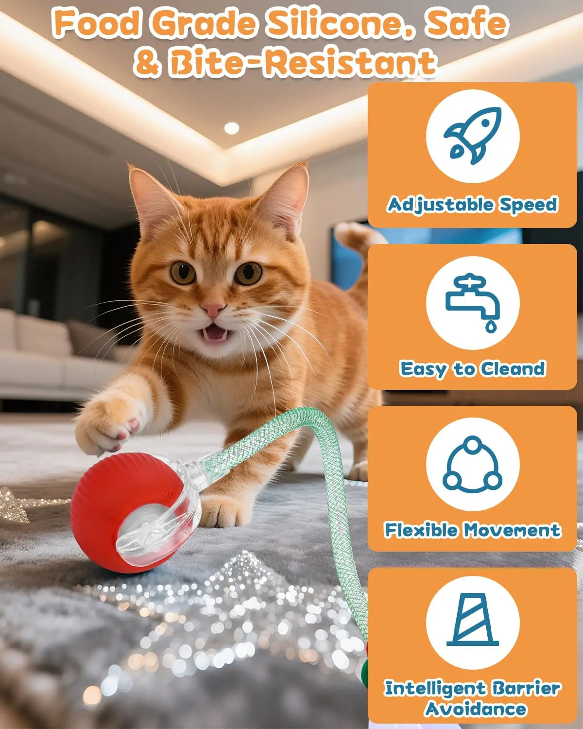 Pawfectly Smart Rolling Ball with Tail — Interactive Rechargeable Cat Toy 🐾🤖