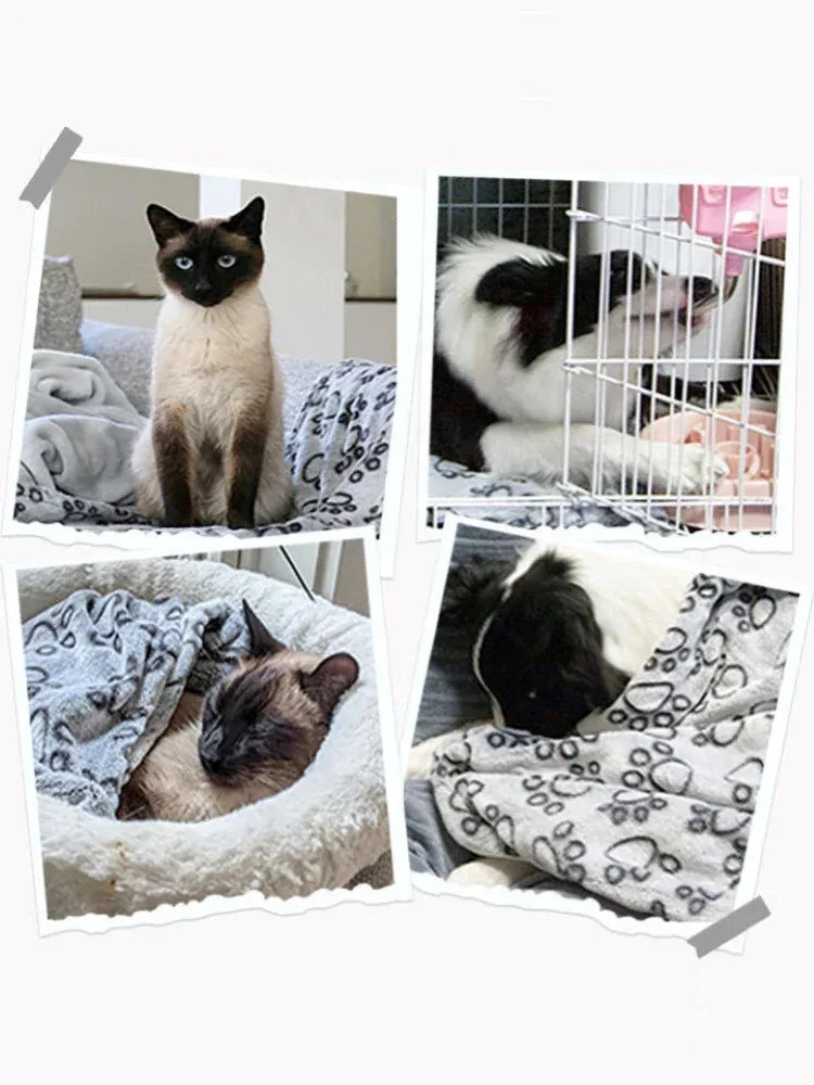 Pawfectly Super-Soft Cotton Pet Blanket with Cute Cartoon Print 🐾🛋️