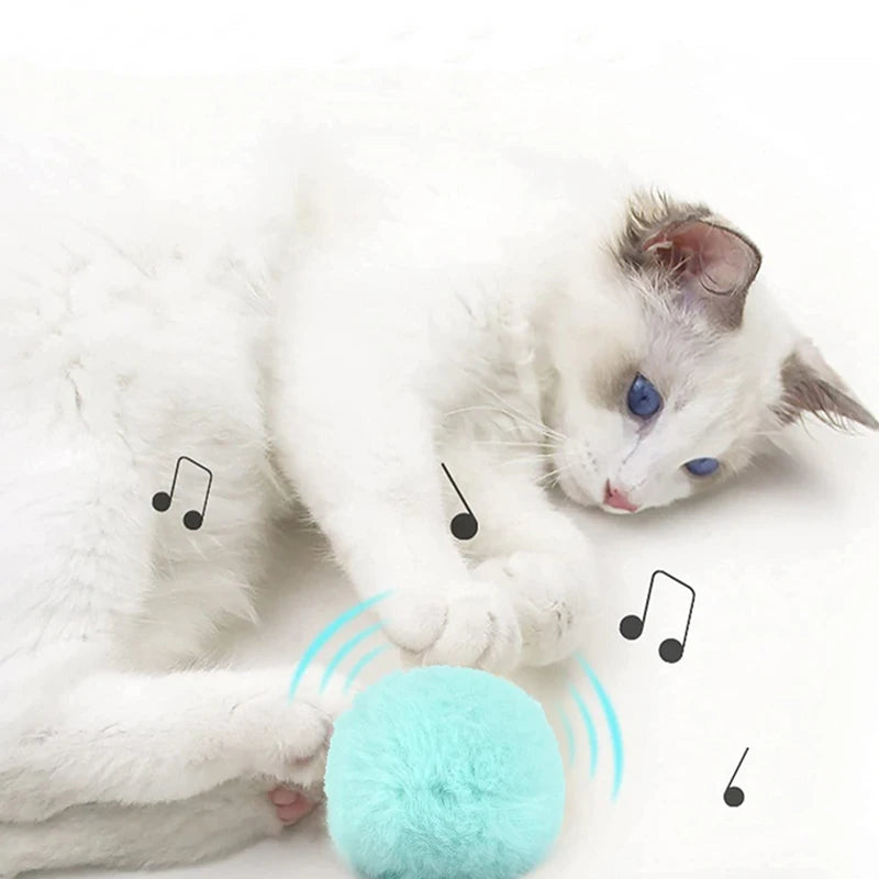 Pawfectly Interactive Catnip Squeaky Plush Ball Toy 🐾🔔